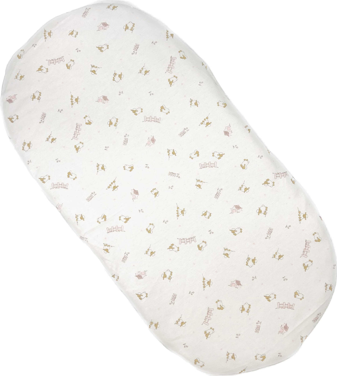 Moses basket fitted sheet - Sheep pink-Towels & bedlinen-Lyda Baby-Blue Almonds-London-South Kensington