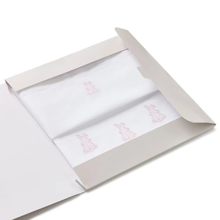 Moses basket sheet set bunnies pink-Towels & bedlinen-Ferrari Mariella-Blue Almonds-London-South Kensington