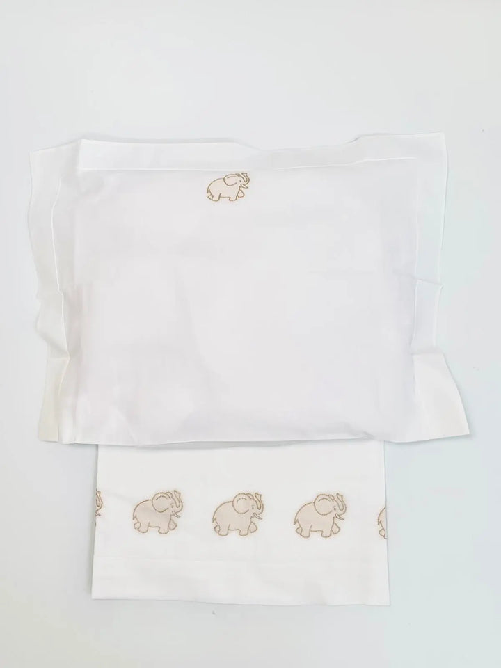 Moses basket sheet set elephants beige-Towels & bedlinen-Ferrari Mariella-Blue Almonds-London-South Kensington