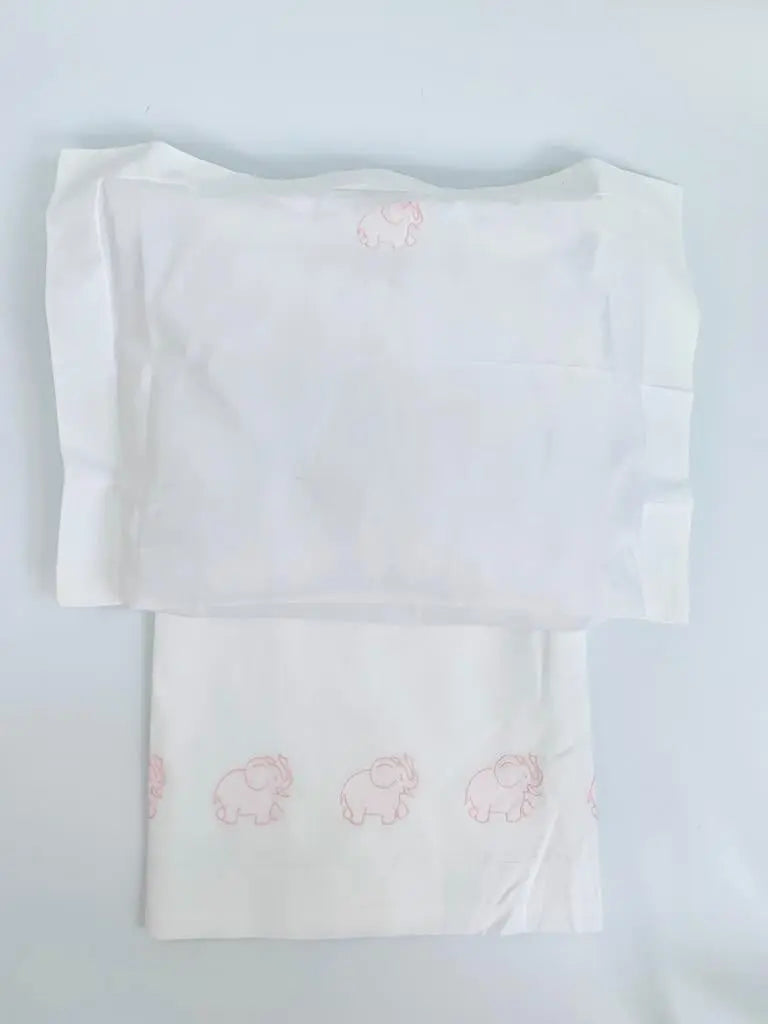 Moses basket sheet set elephants pink-Towels & bedlinen-Ferrari Mariella-Blue Almonds-London-South Kensington
