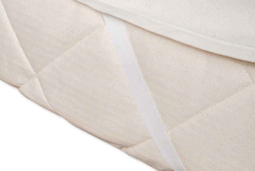 Organic waterproof mattress protector-Towels & bedlinen-Naturalmat-Blue Almonds-London-South Kensington