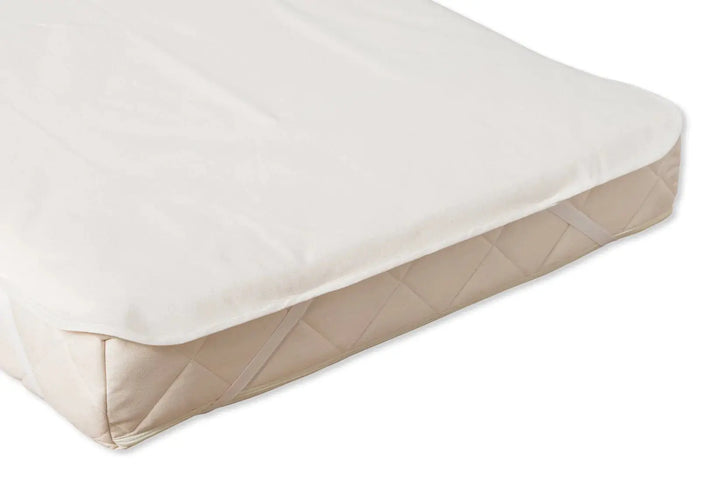 Organic waterproof mattress protector-Towels & bedlinen-Naturalmat-Blue Almonds-London-South Kensington