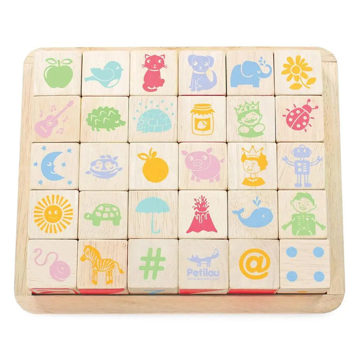 ABC Wooden Blocks-Wooden toys & more-Le Toy Van-Blue Almonds-London-South Kensington