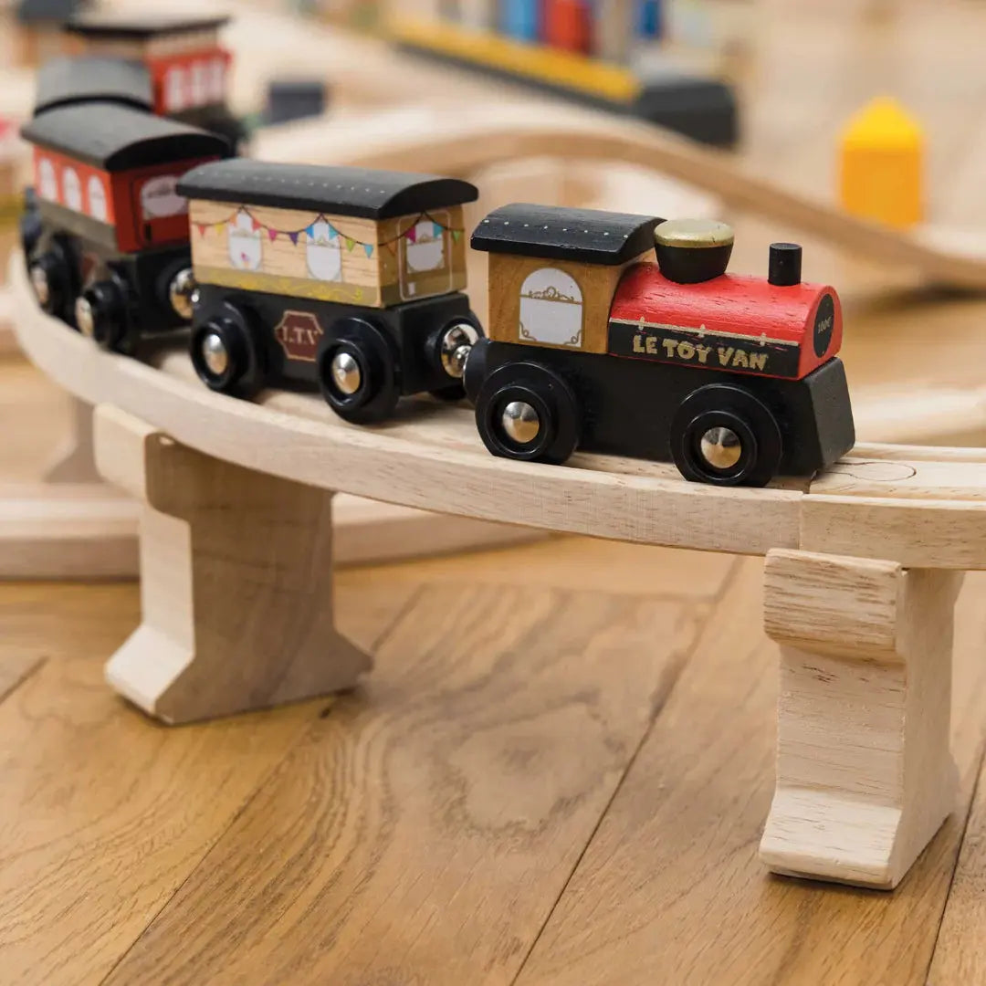 London City Wooden Toy Train Set Blue Almonds