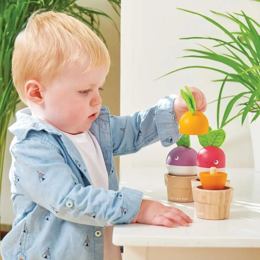 Stacking Veggies-Wooden toys & more-Le Toy Van-Blue Almonds-London-South Kensington